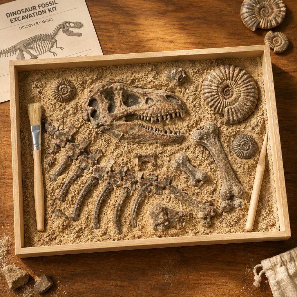 Fósil de dinosaurio preparado para su estudio
